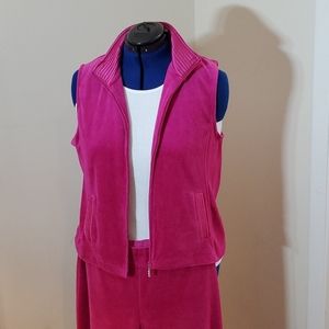 KOHLS Magenta Velour Athleisure Suit Set L